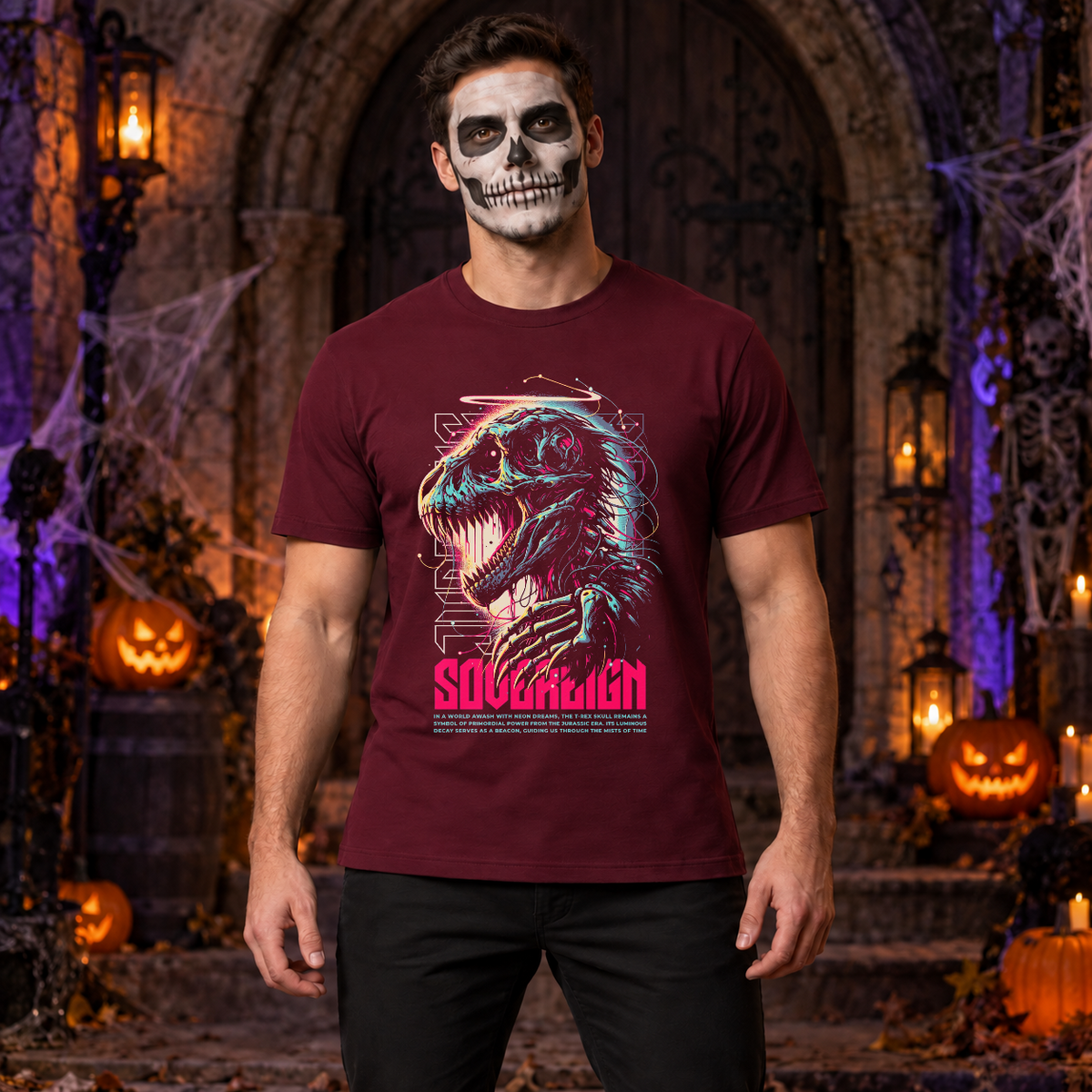 Sovereign T-Shirt – Dark Editorial Graphic Design Graphic Tee - Color: maroon
