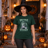 Spectral Witch Brew T-Shirt – Dark Gothic Halloween Graphic Graphic Tee - Color: forest green