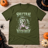 Spectral Witch Brew T-Shirt – Dark Gothic Halloween Graphic Graphic Tee - Color: military green