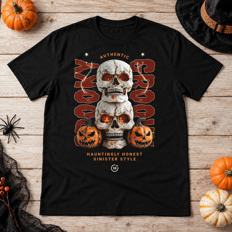 Spooky Groovy T-Shirt – Funny Halloween Streetwear Graphic Graphic Tee - Color: black