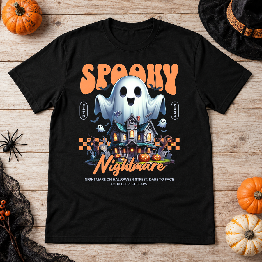 Spooky Nightmare T-Shirt – Dark Gothic Halloween Graphic Graphic Tee - Color: black