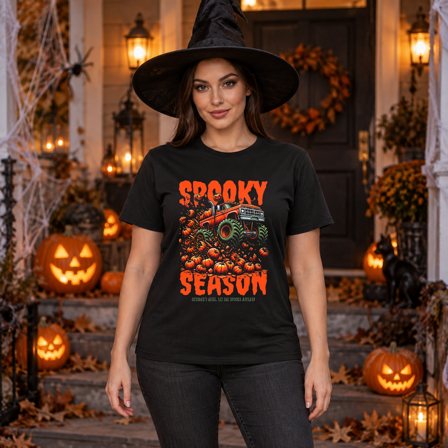 Spooky Season T-Shirt – Halloween Streetwear Graphic Graphic Tee - Color: black