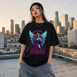 St. Gabriel Angel T-Shirt – Vintage Y2K / Acid Graphic Streetwear Tee - Color: Black