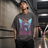 St. Gabriel Angel T-Shirt – Vintage Y2K / Acid Graphic Streetwear Tee - Color: Charcoal