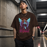St. Gabriel Angel T-Shirt – Vintage Y2K / Acid Graphic Streetwear Tee - Color: Dark Chocolate