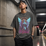St. Gabriel Angel T-Shirt – Vintage Y2K / Acid Graphic Streetwear Tee - Color: Dark Heather