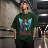 St. Gabriel Angel T-Shirt – Vintage Y2K / Acid Graphic Streetwear Tee - Color: Forest Green