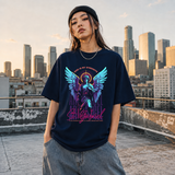 St. Gabriel Angel T-Shirt – Vintage Y2K / Acid Graphic Streetwear Tee - Color: Navy