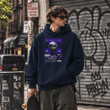 Surrealistic Protean Bust Hoodie – Vintage Y2K / Acid Graphic Streetwear Hoodie - Color: navy