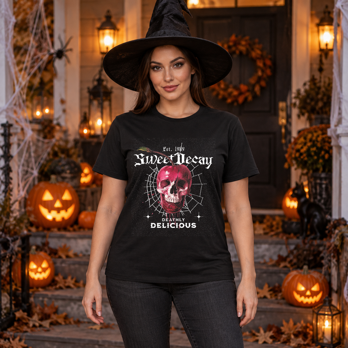 Sweet Decay T-Shirt – Cute Halloween Graphic Graphic Tee - Color: black