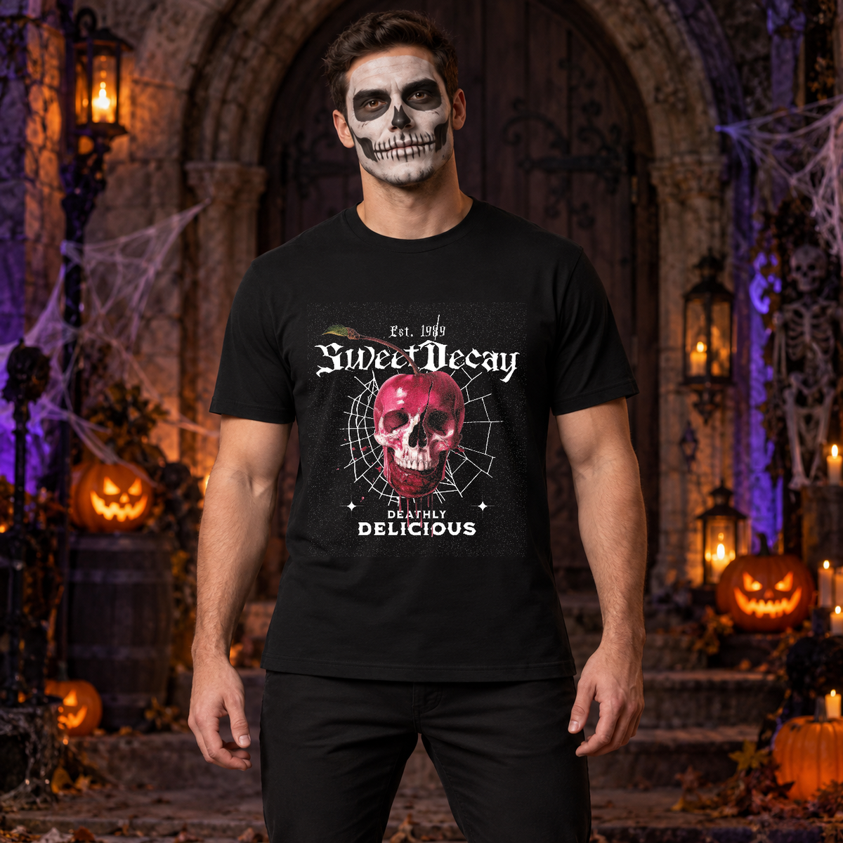 Sweet Decay T-Shirt – Cute Halloween Graphic Graphic Tee - Color: black