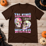 Talking Wicked T-Shirt – Skull & Reaper Gothic Graphic Graphic Tee - Color: chocolate