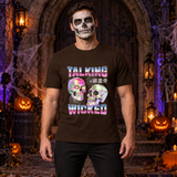 Talking Wicked T-Shirt – Skull & Reaper Gothic Graphic Graphic Tee - Color: chocolate