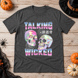 Talking Wicked T-Shirt – Skull & Reaper Gothic Graphic Graphic Tee - Color: dark heather