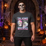 Talking Wicked T-Shirt – Skull & Reaper Gothic Graphic Graphic Tee - Color: dark heather