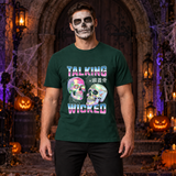 Talking Wicked T-Shirt – Skull & Reaper Gothic Graphic Graphic Tee - Color: forest green