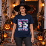Talking Wicked T-Shirt – Skull & Reaper Gothic Graphic Graphic Tee - Color: navy