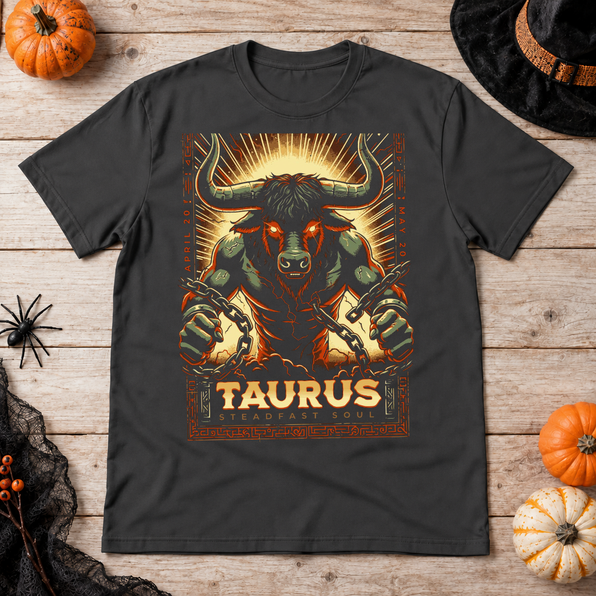 Taurus T-Shirt – Dark Editorial Graphic Design Graphic Tee - Color: charcoal