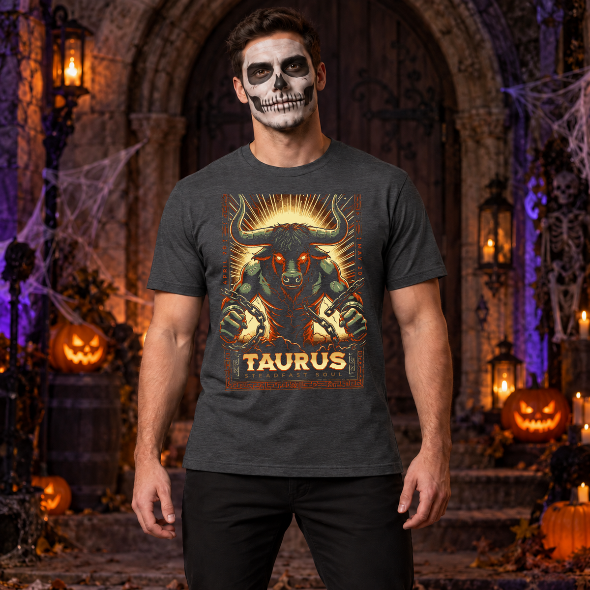 Taurus T-Shirt – Dark Editorial Graphic Design Graphic Tee - Color: dark heather