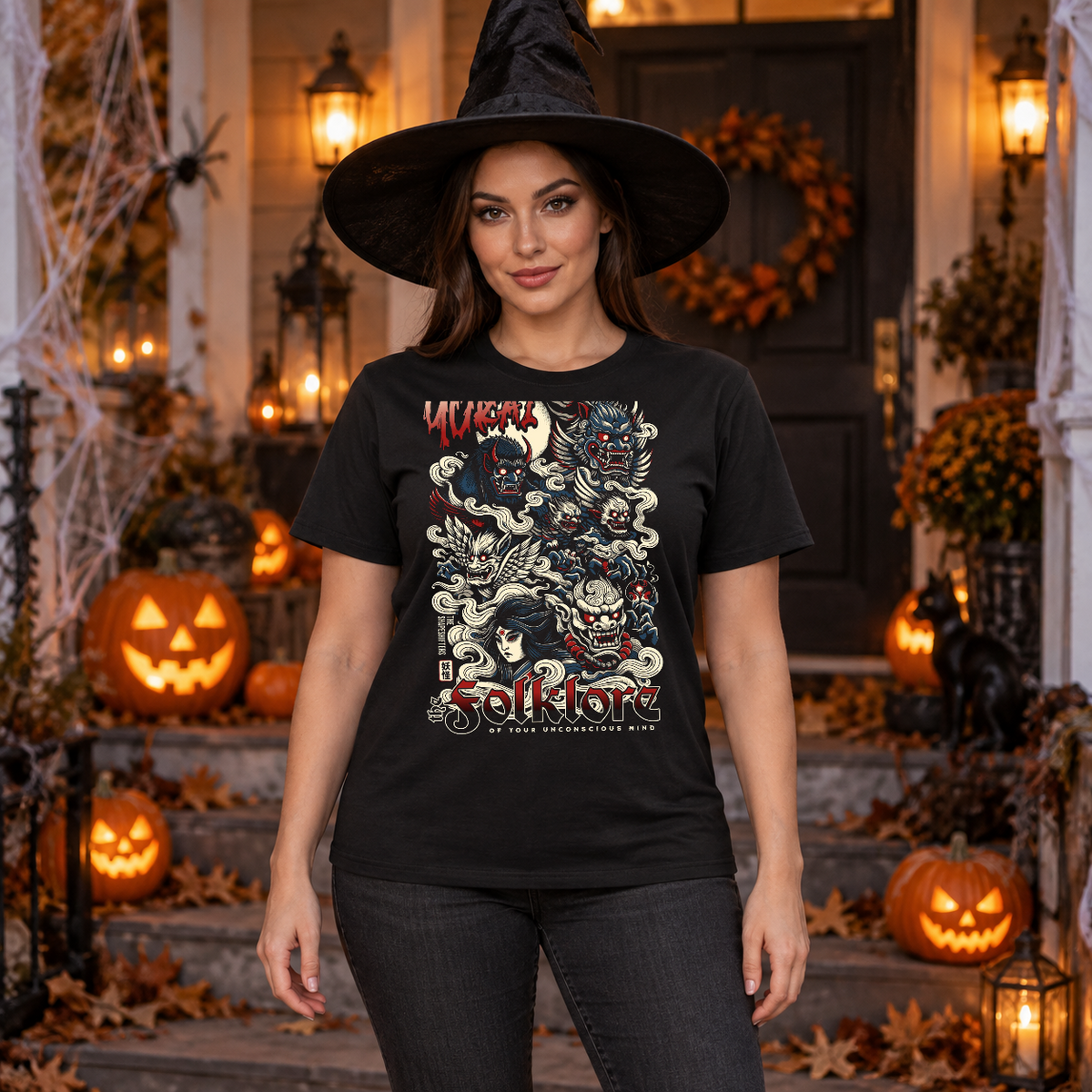 The Folklore T-Shirt – Dark Editorial Graphic Design Graphic Tee - Color: black
