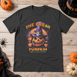 The Great Pumpkin T-Shirt – Classic Halloween Graphic Design Graphic Tee - Color: charcoal