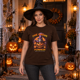 The Great Pumpkin T-Shirt – Classic Halloween Graphic Design Graphic Tee - Color: chocolate