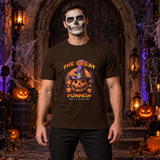 The Great Pumpkin T-Shirt – Classic Halloween Graphic Design Graphic Tee - Color: chocolate