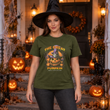 The Great Pumpkin T-Shirt – Classic Halloween Graphic Design Graphic Tee - Color: military green