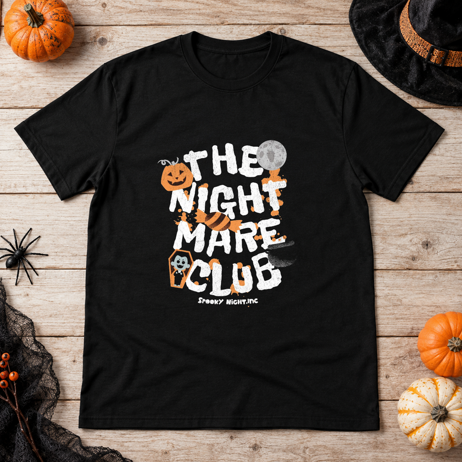 The Nightmare Club T-Shirt – Dark Gothic Halloween Graphic Graphic Tee - Color: black