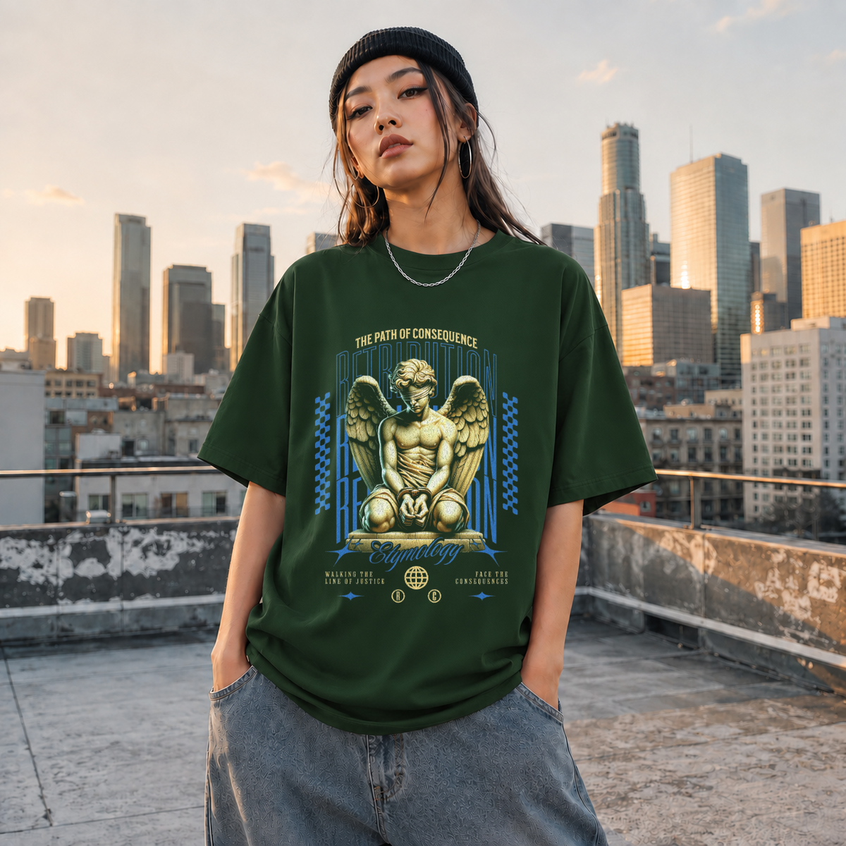 The Path of Consequence T-Shirt – Dark Art / Renaissance Aesthetic Graphic Tee - Color: Forest Green