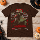 The Plague Doctor Movie Poster T-Shirt – Dark Streetwear Graphic Design Graphic Tee - Color: chocolate