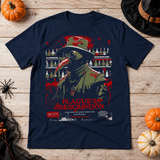The Plague Doctor Movie Poster T-Shirt – Dark Streetwear Graphic Design Graphic Tee - Color: navy