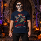 The Plague Doctor Movie Poster T-Shirt – Dark Streetwear Graphic Design Graphic Tee - Color: navy