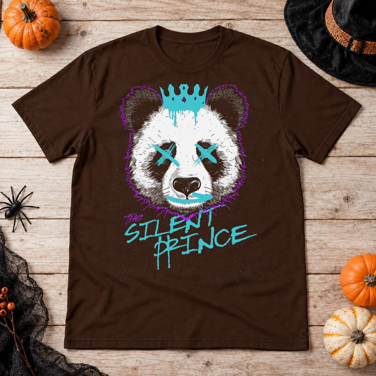 The Silent Prince T-Shirt – Dark Streetwear Graphic Design Graphic Tee - Color: chocolate