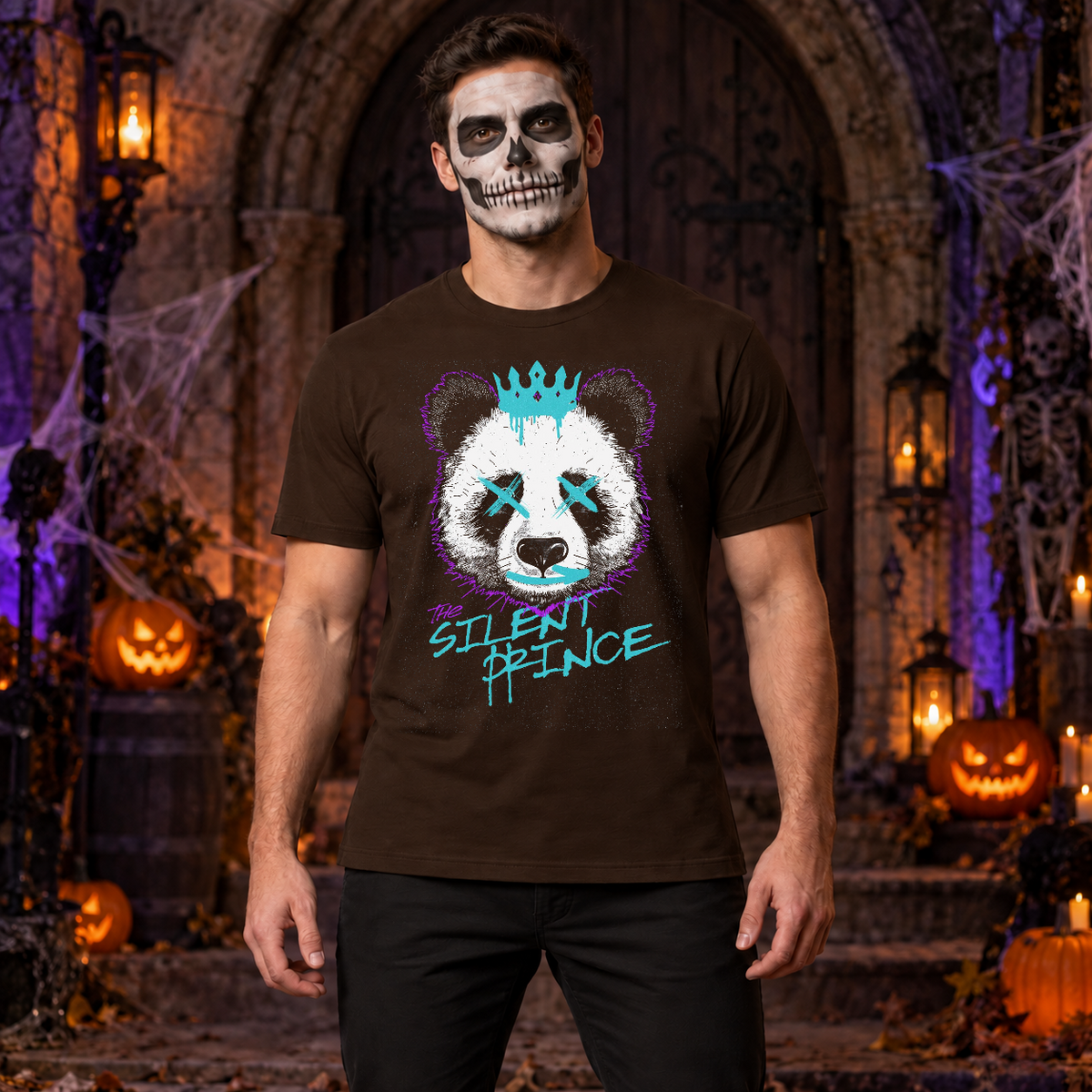 The Silent Prince T-Shirt – Dark Streetwear Graphic Design Graphic Tee - Color: chocolate