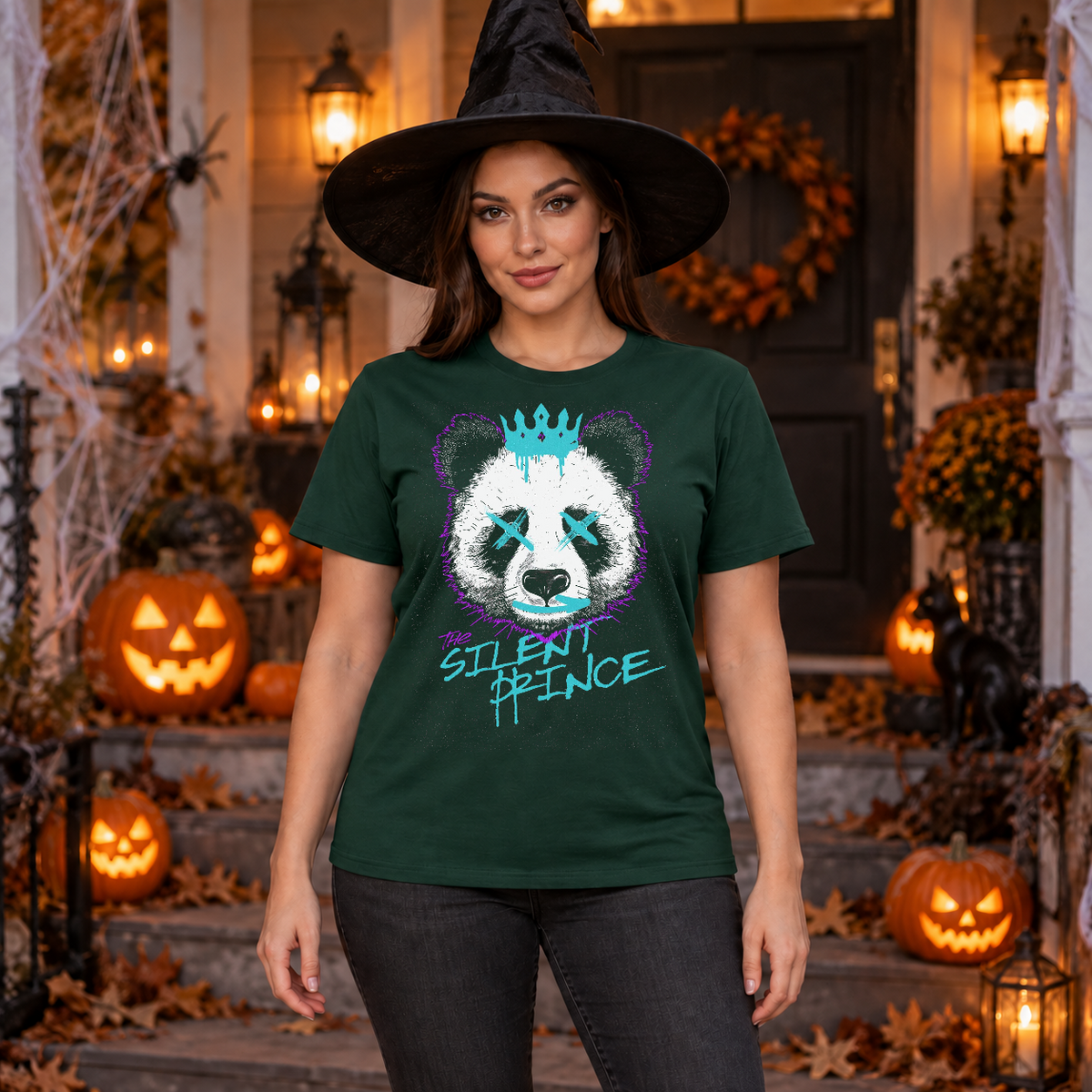 The Silent Prince T-Shirt – Dark Streetwear Graphic Design Graphic Tee - Color: forest green