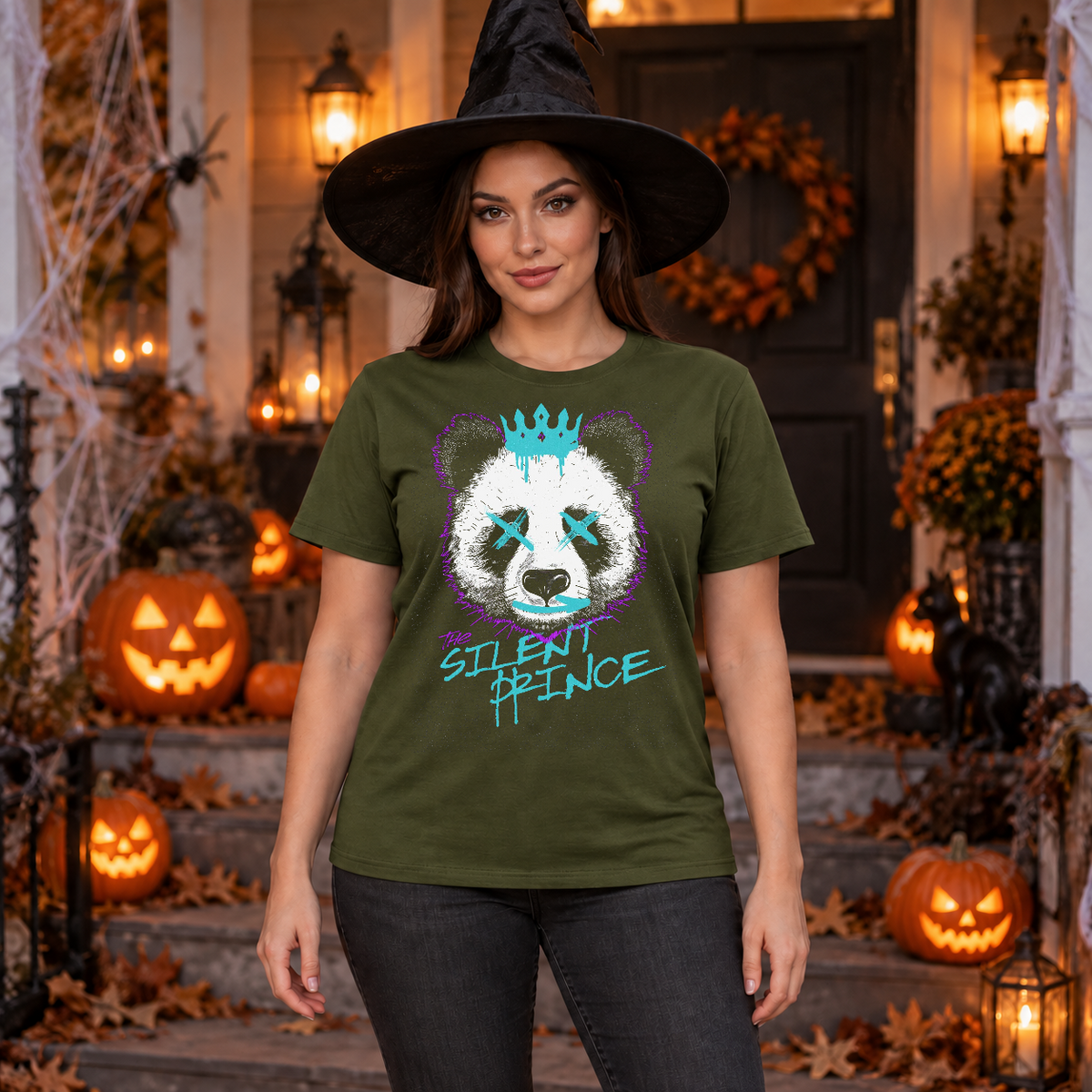 The Silent Prince T-Shirt – Dark Streetwear Graphic Design Graphic Tee - Color: military green