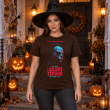 The Silent Terror T-Shirt – Skull & Reaper Gothic Graphic Graphic Tee - Color: chocolate