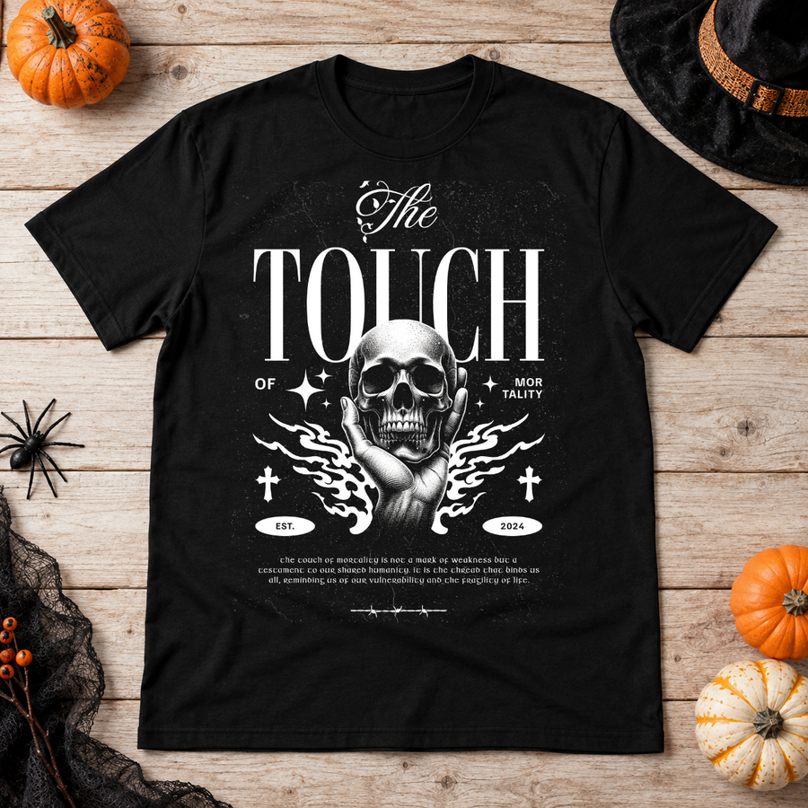 The Touch T-Shirt – Dark Editorial Graphic Design Graphic Tee - Color: black