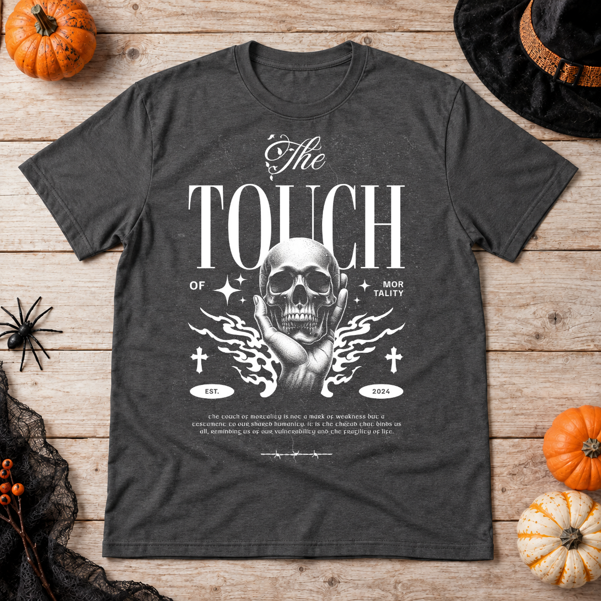 The Touch T-Shirt – Dark Editorial Graphic Design Graphic Tee - Color: dark heather