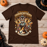 Thunderstruck T-Shirt – Dark Editorial Graphic Design Graphic Tee - Color: chocolate