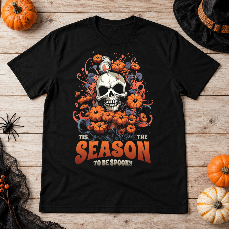 Tis The Season T-Shirt – Classic Halloween Graphic Design Graphic Tee - Color: black
