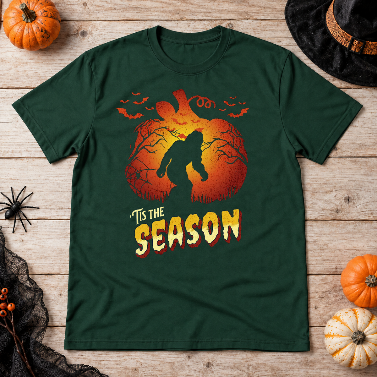 -Tis The Season T-Shirt – Dark Streetwear Graphic Design Graphic Tee - Color: forest green