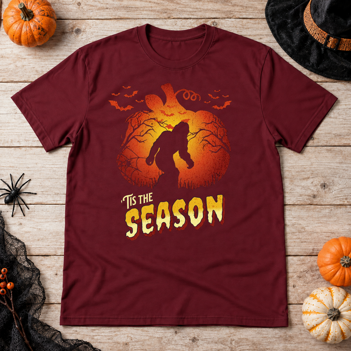 -Tis The Season T-Shirt – Dark Streetwear Graphic Design Graphic Tee - Color: maroon