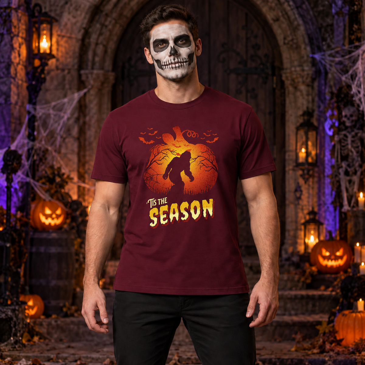 -Tis The Season T-Shirt – Dark Streetwear Graphic Design Graphic Tee - Color: maroon