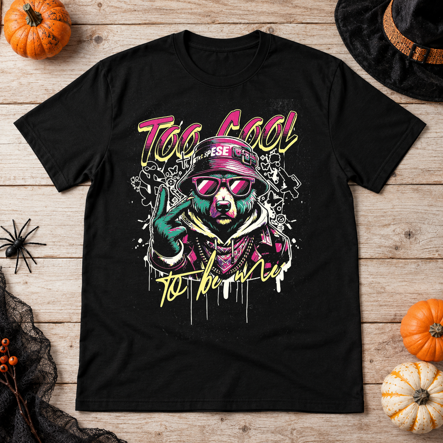 Too Cool to Be Me T-Shirt – Dark Streetwear Graphic Design Graphic Tee - Color: black