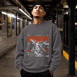 Traditional Rapier Angel Warrior Sweatshirt – Gothic Streetwear Poster Graphic Sweatshirt - Color: charcoal