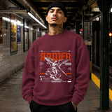 Traditional Rapier Angel Warrior Sweatshirt – Gothic Streetwear Poster Graphic Sweatshirt - Color: maroon