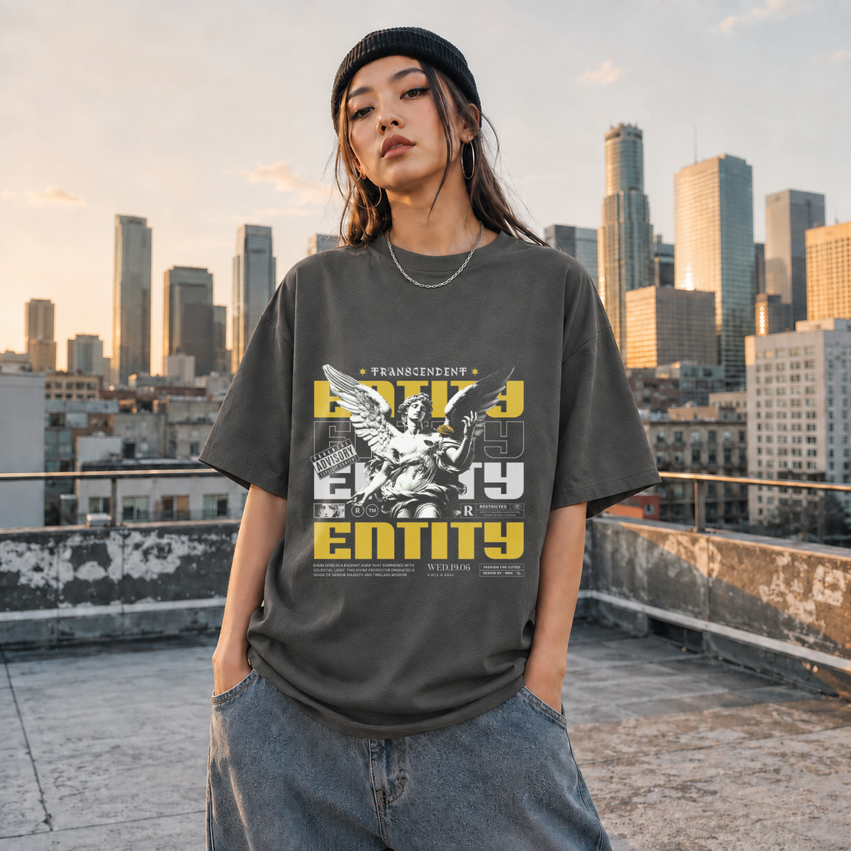 Transcendent Entity Angel T-Shirt – Dark Art / Renaissance Aesthetic Graphic Tee - Color: Dark Heather