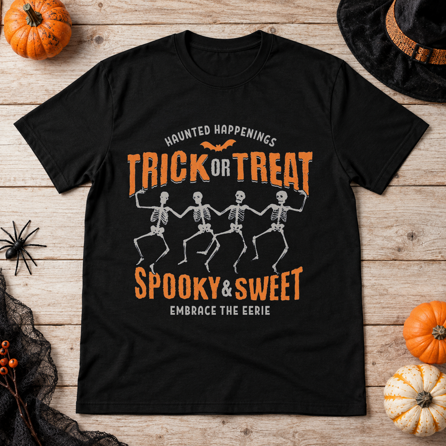 Trick or Treat T-Shirt – Halloween Streetwear Graphic Graphic Tee - Color: black